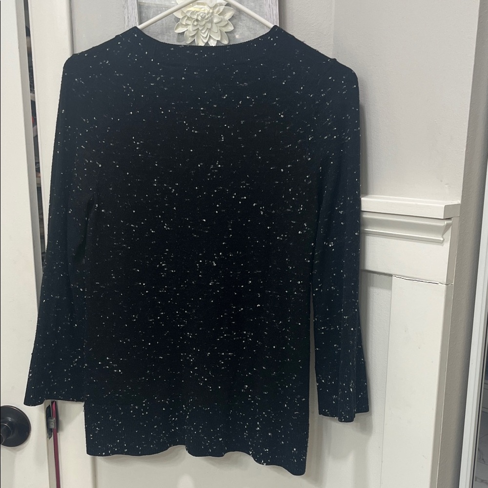 LOFT black speckled cutout choker sweater. - Picture 5 of 8